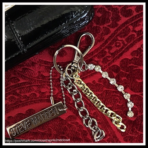 STEVE MADDEN SET BLACK WALLET & KEY CHAIN - Picture 4 of 8